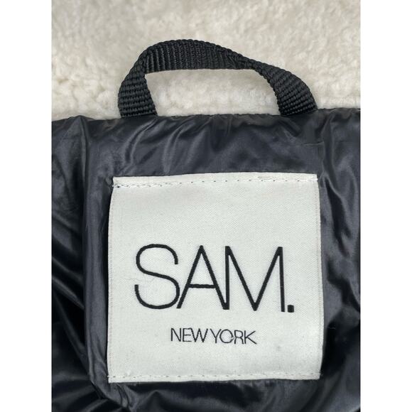 SAM. Ellie Down Jacket Caviar Black Puffer Bomber Shearling Outdoors Coat XS - Picture 10 of 16